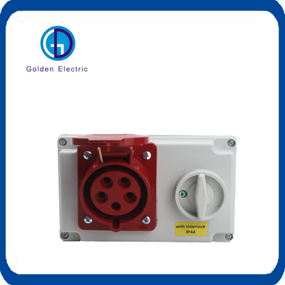 Harga yang bagus 220V Industrial Receptacle dan Switch dengan Perangkat Interlock IP44 16A 32A 3p 4p 5p on line