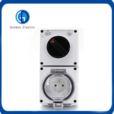 Harga yang bagus Daya tahan 13A Perancis Tipe 1 Gang Switch Socket dengan Socket Wall Weatherproof dan Switch on line