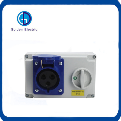 Su geçirmez 2p E 16A 32A 220-240V IP44 Endüstriyel Bağlantı Kilitli Anahtar Soketi