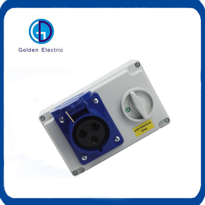 Su geçirmez 2p E 16A 32A 220-240V IP44 Endüstriyel Bağlantı Kilitli Anahtar Soketi