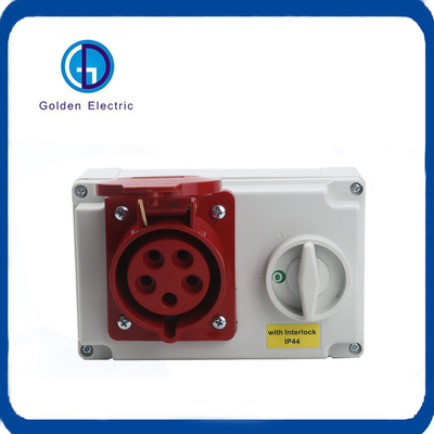 16A 5 basamaklı IP44 380V 3p N E Kilitli ve anahtarlı Endüstriyel Elektrik Soketi