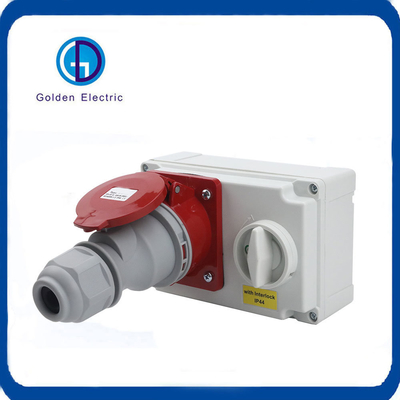 16A 5 basamaklı IP44 380V 3p N E Kilitli ve anahtarlı Endüstriyel Elektrik Soketi