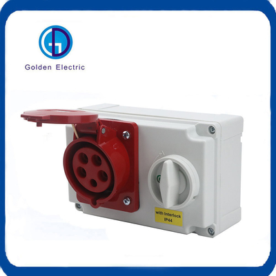 16A 5 basamaklı IP44 380V 3p N E Kilitli ve anahtarlı Endüstriyel Elektrik Soketi