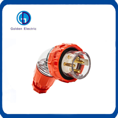 IP66 3 Fase 500V 40A 3/4/5 Pin Waterproof Australian Angled Plug Electrical Industrial Plug