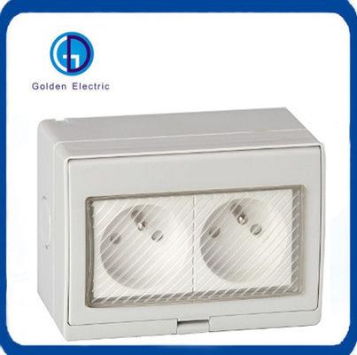 포러스 표면에 장착 된 방수 소켓 시리즈 프랑스 표준 구멍 수 IP55 1gang