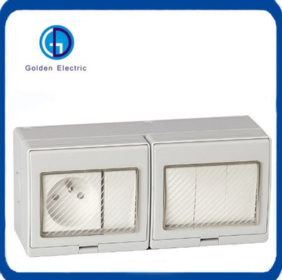 Porous Surface Mounted French Type 2gang Switch 1gang Socke Switch Socket Su geçirmez