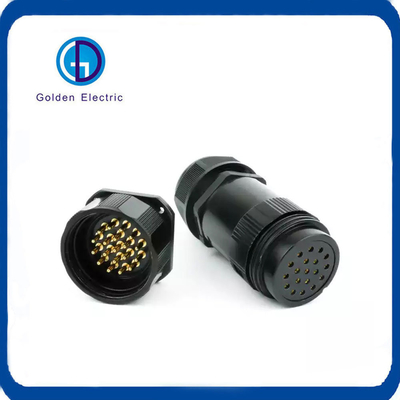 19pin مرد زن پلگ صنعتی سوکت ساختار فشرده پانل نصب سوکت زاویه ای