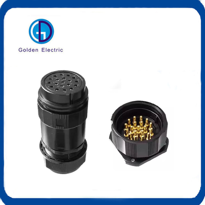 19pin مرد زن پلگ صنعتی سوکت ساختار فشرده پانل نصب سوکت زاویه ای