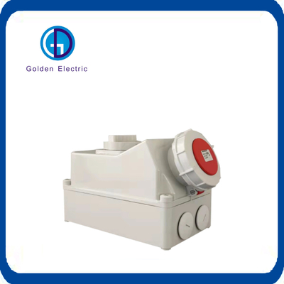 Harga yang bagus Putih IP67 63A Interlocked Socket Disesuaikan Ukuran Kecil Dengan Switch 3 pin on line