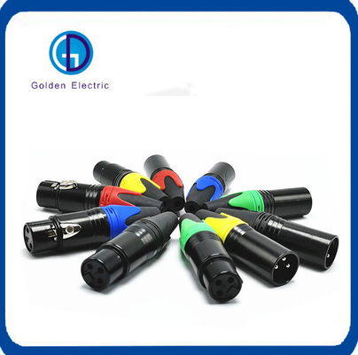 Küçük Boyutlu XLR 3 Pin Endüstriyel Fiş Altın Kaplama ile Yüksek Esneklik