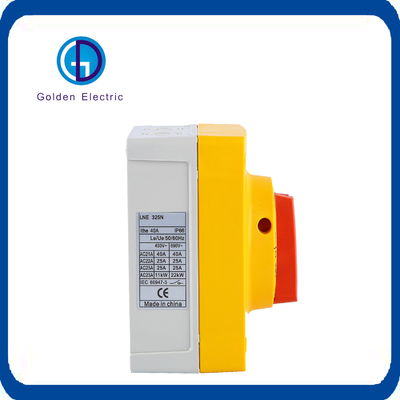 AC endüstrisi için IP66 3p4p elektrikli izolatör anahtarı 50Hz 16A 25A 40A 63A