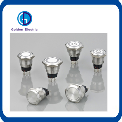 110V LED Voltage 110V Flat IP67 Waterproof Metal Push Button Switch cho điện tử