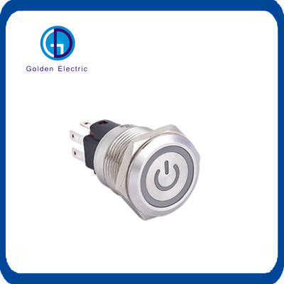 110V LED Voltage 110V Flat IP67 Waterproof Metal Push Button Switch cho điện tử