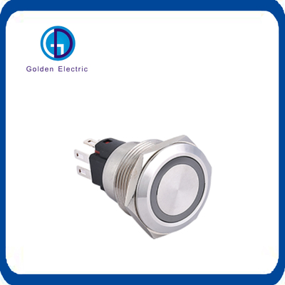 110V LED Voltage 110V Flat IP67 Waterproof Metal Push Button Switch cho điện tử