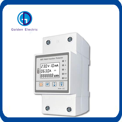 ROHS sertifikalı tek fazlı Voltaj/Akım Sızıntı Koruyucusu, Kwh Meter dahil
