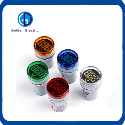 Goede prijs Rood/blauw/wit/geel/groen spanningsmeter pilotlamp voor 22 mm ronde digitale voltmeter online