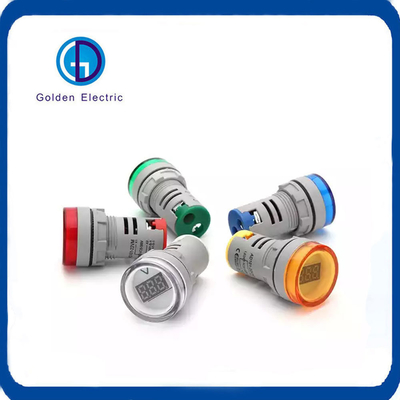 Đèn thử nghiệm đồng hồ điện áp màu đỏ/màu/trắng/màu vàng/màu xanh cho đồng hồ điện áp kỹ thuật số tròn 22mm