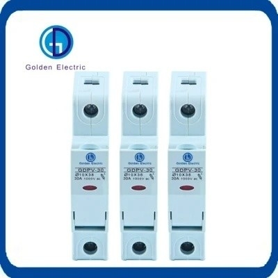 Güneş PV Kontrol Sigorta Sahibi DC 1000V 1p 10A 16A 20A 25A 32A Elektrik Seramik Silindir Sigorta Bağlantısı Gösterge ile