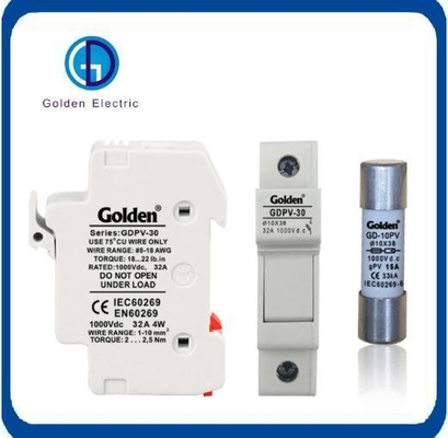 AC Silindrik Keramik Güneş PV Füzonu 30A 60A 440VAC IEC60269-1 ve Keramik Bedenli