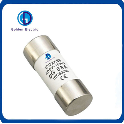 22X58mm 63A Fuse Link Gg Kích thước và thông số kỹ thuật khác nhau với Chứng chỉ CE TUV