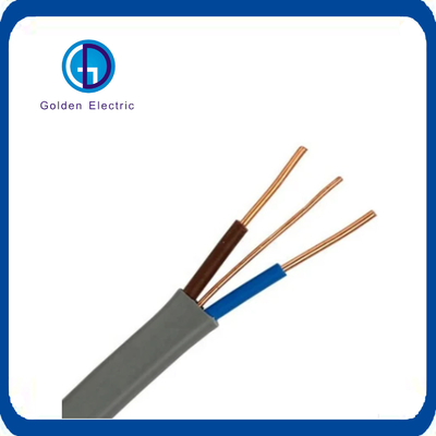 Yeraltı tesisatları için yuvarlak tel BVVB 2X1.5mm2 E düz ikiz ve toprak kablosu