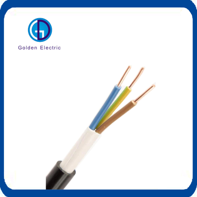 Yeraltı tesisatları için yuvarlak tel BVVB 2X1.5mm2 E düz ikiz ve toprak kablosu