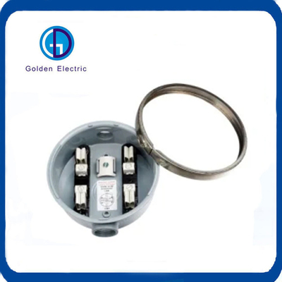 Mức bảo vệ IP54 Hộp ổ cắm đồng hồ 100A pha tròn đơn với 2 hàm nhôm 4