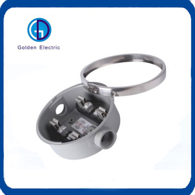 Mức bảo vệ IP54 Hộp ổ cắm đồng hồ 100A pha tròn đơn với 2 hàm nhôm 4