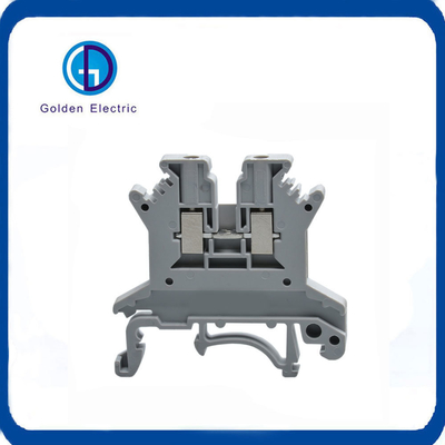 26-16AWG/ 0.2-1.5mm2 PA66 Nylon UK 1.5b Blok Terminal untuk Pemasangan Feed Through Rail