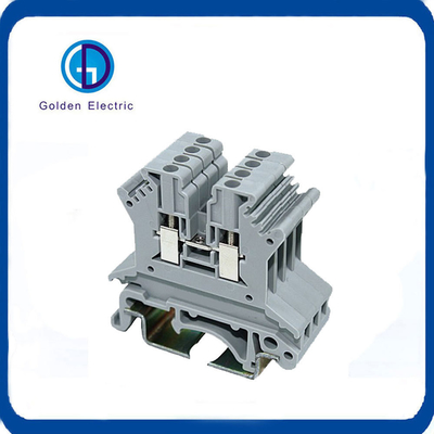 26-16AWG/ 0.2-1.5mm2 PA66 Nylon UK 1.5b Blok Terminal untuk Pemasangan Feed Through Rail