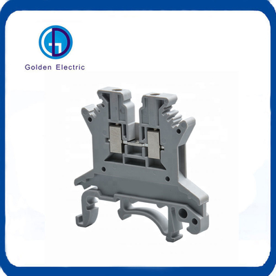 26-16AWG/ 0.2-1.5mm2 PA66 Nylon UK 1.5b Blok Terminal untuk Pemasangan Feed Through Rail