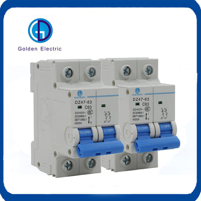 Düşük Voltajlı Devre Kesicisi MCB Dz47 AC 230/400V 16A 20A 25A 32A 63A 1P/2P/3P/4P Miniatür