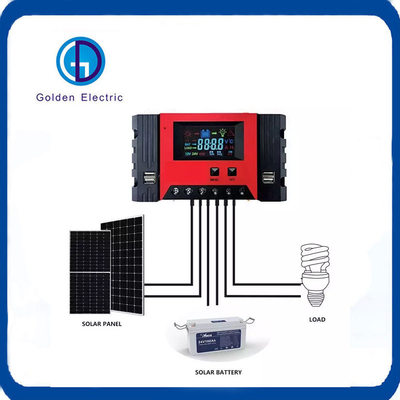 12V 24V Otomatik 10A/20A/30A/40A/50A/60A USB çıkışı 5V/2A Max ile Güneş Şarj Kontrolörü