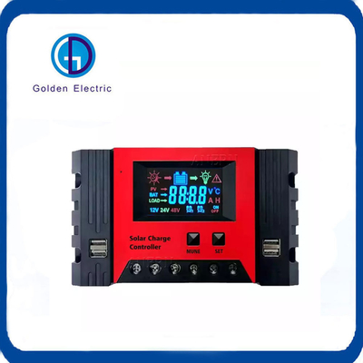 12V 24V Otomatik 10A/20A/30A/40A/50A/60A USB çıkışı 5V/2A Max ile Güneş Şarj Kontrolörü
