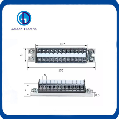 15A 20A 30A 10p 600V مخلوط ترمینال بلوک اتصال هیئت مدیره برای کابل striping طول 8-9mm