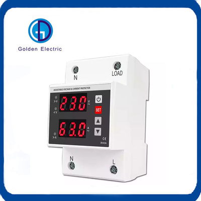 Goede prijs 230VAC 1-63A 3p DIN Rail Over/Under Voltage Over Current Protector voor elektrisch type online