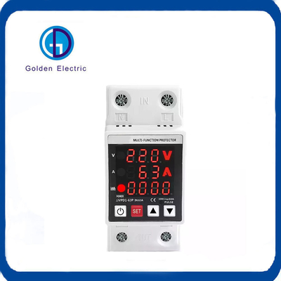 63A 230V DIN Rail Over/Under Voltage Current Protector với Kwh Energy Meter
