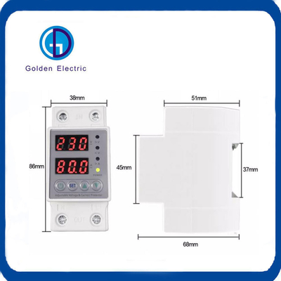 Hiển thị LED kép 40A 63A 80A 220V 230V Điều chỉnh trên dưới điện áp hiện tại Thiết bị bảo vệ