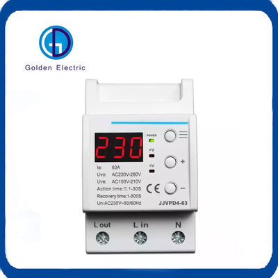 LED 디스플레이 디지털 전압 보호기 과부하 보호 릴레 3p 63A 230V