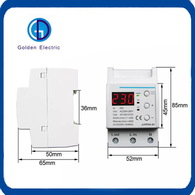 LED 디스플레이 디지털 전압 보호기 과부하 보호 릴레 3p 63A 230V