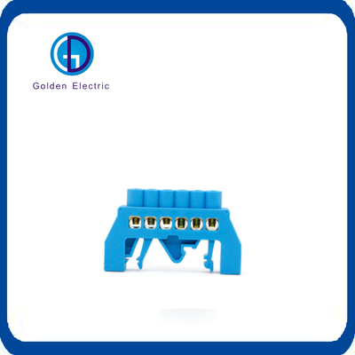 63A 125A 환경 보호 구리 바스 바 6p 블루 중립 Earthing 단말 블록