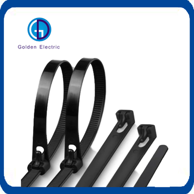 100 Paket Siyah CE UL Naylon Zip Kravatları Güçlü ve 80mm-1220mm Uzunluk 1.8mm-9mm Genişlik