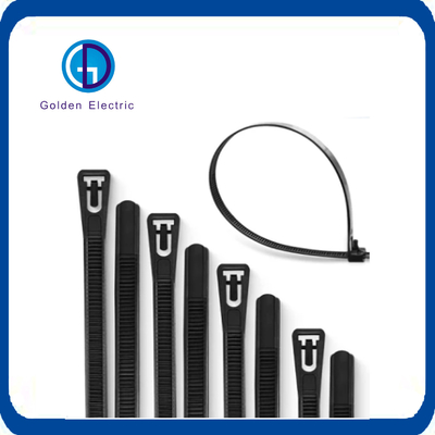 100 Paket Siyah CE UL Naylon Zip Kravatları Güçlü ve 80mm-1220mm Uzunluk 1.8mm-9mm Genişlik