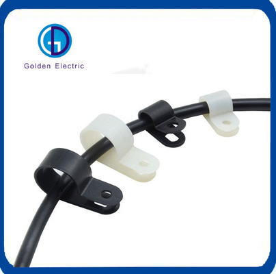 Yangına dayanıklılık seviyesi 94V-2 Plastik Nylon R Tipi Kablo Klemesi 6.35-7.9mm Kablo Sahibi Klip