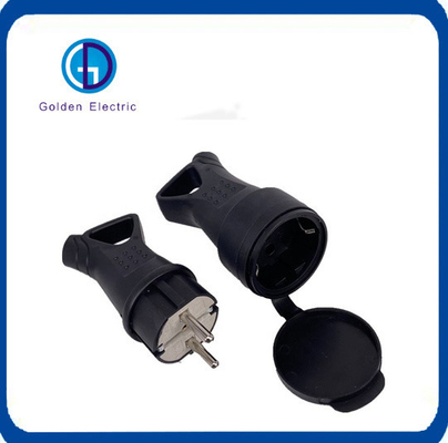 16A Endüstriyel Kauçuk CE Schuko Plug En çok satan siyah ve 110-250V nominal voltaj