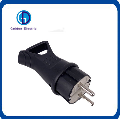 16A Endüstriyel Kauçuk CE Schuko Plug En çok satan siyah ve 110-250V nominal voltaj